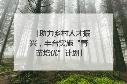 助力乡村人才振兴，丰台实施“青苗培优”计划