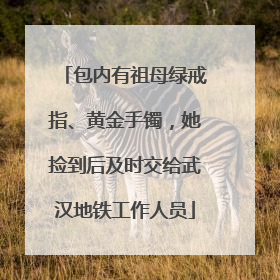 包内有祖母绿戒指、黄金手镯，她捡到后及时交给武汉地铁工作人员