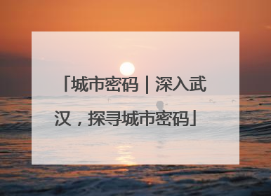 城市密码｜深入武汉，探寻城市密码