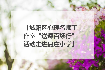 城阳区心理名师工作室“送课百场行”活动走进夏庄小学