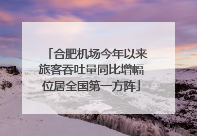 合肥机场今年以来旅客吞吐量同比增幅位居全国第一方阵