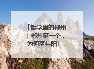 哲学里的郴州｜郴州第一个，为何落桂阳