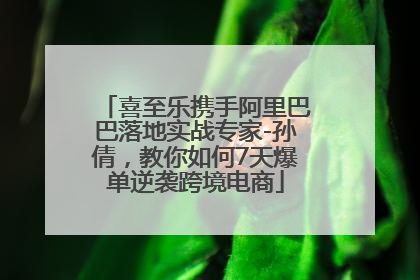 喜至乐携手阿里巴巴落地实战专家-孙倩，教你如何7天爆单逆袭跨境电商