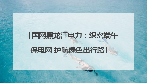 国网黑龙江电力：织密端午保电网 护航绿色出行路