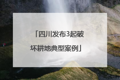 四川发布3起破坏耕地典型案例