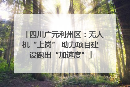 四川广元利州区：无人机“上岗” 助力项目建设跑出“加速度”