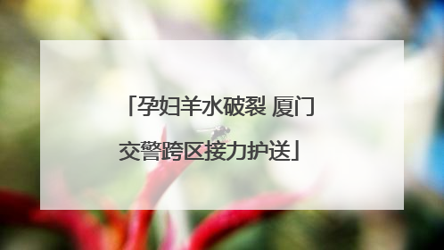孕妇羊水破裂 厦门交警跨区接力护送