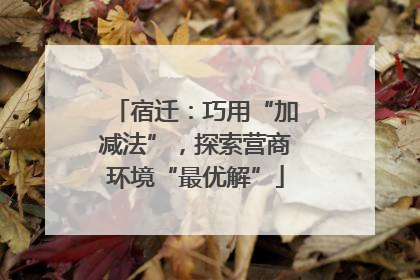 宿迁：巧用“加减法”，探索营商环境“最优解”