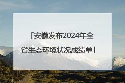 安徽发布2024年全省生态环境状况成绩单