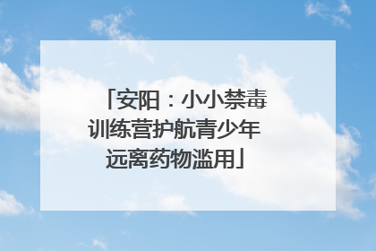 安阳：小小禁毒训练营护航青少年远离药物滥用