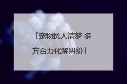 宠物扰人清梦 多方合力化解纠纷
