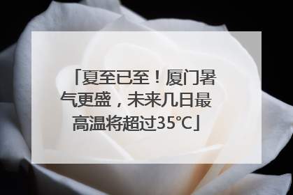 夏至已至！厦门暑气更盛，未来几日最高温将超过35℃