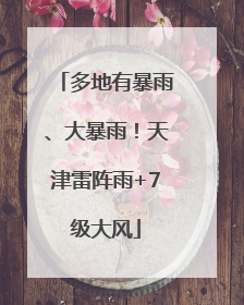 多地有暴雨、大暴雨！天津雷阵雨+7级大风