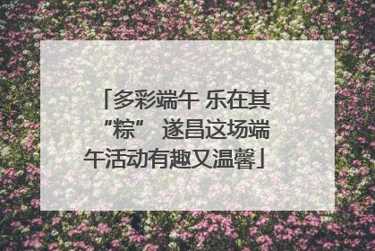 多彩端午 乐在其“粽” 遂昌这场端午活动有趣又温馨