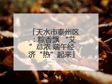 天水市秦州区：粽香飘 “艾”意浓 端午经济“热”起来
