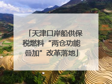 天津口岸船供保税燃料“两仓功能叠加”改革落地
