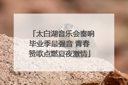 太白湖音乐会奏响毕业季最强音 青春赞歌点燃夏夜激情