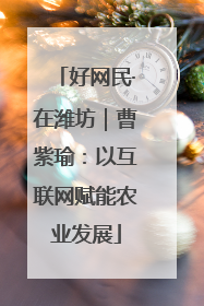 好网民·在潍坊｜曹紫瑜：以互联网赋能农业发展