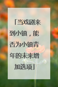 当戏剧来到小镇，能否为小镇青年的未来增加选项