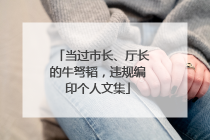 当过市长、厅长的牛弩韬，违规编印个人文集