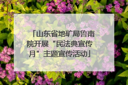 山东省地矿局鲁南院开展“民法典宣传月”主题宣传活动