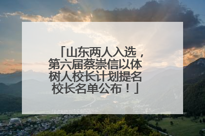 山东两人入选，第六届蔡崇信以体树人校长计划提名校长名单公布！