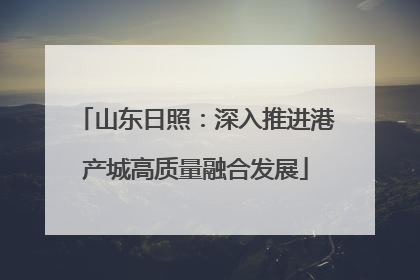 山东日照：深入推进港产城高质量融合发展
