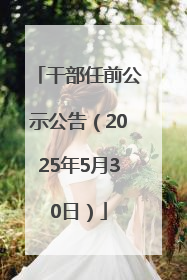 干部任前公示公告（2025年5月30日）