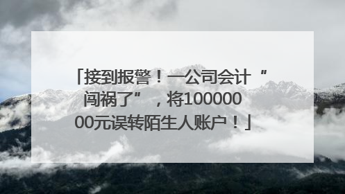 接到报警！一公司会计“闯祸了”，将10000000元误转陌生人账户！