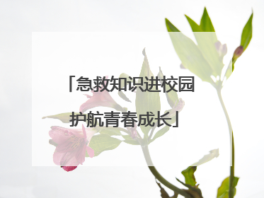 急救知识进校园 护航青春成长