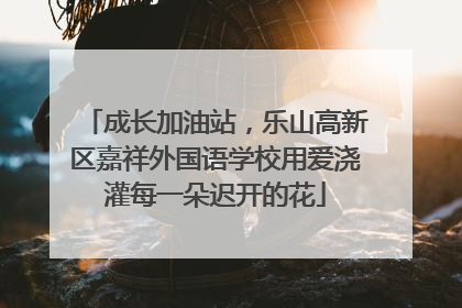 成长加油站，乐山高新区嘉祥外国语学校用爱浇灌每一朵迟开的花