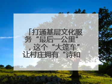 打通基层文化服务“最后一公里”，这个“大篷车”让村庄拥有“诗和远方”