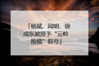 杨斌、闻明、徐成东被授予“云岭楷模”称号