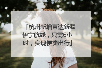 杭州新增直达新疆伊宁航线，只需6小时，实现便捷出行