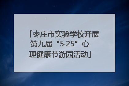 枣庄市实验学校开展第九届“5·25”心理健康节游园活动