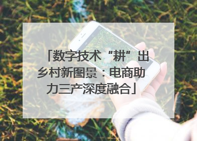 数字技术“耕”出乡村新图景：电商助力三产深度融合