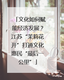 文化如何赋能经济发展？江苏“茉莉花开”打通文化惠民“最后一公里”