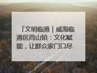 文明临港｜威海临港区蔄山镇：文化赋能，让群众家门口尽享幸福生活
