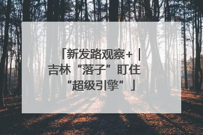 新发路观察+｜吉林“落子”盯住“超级引擎”