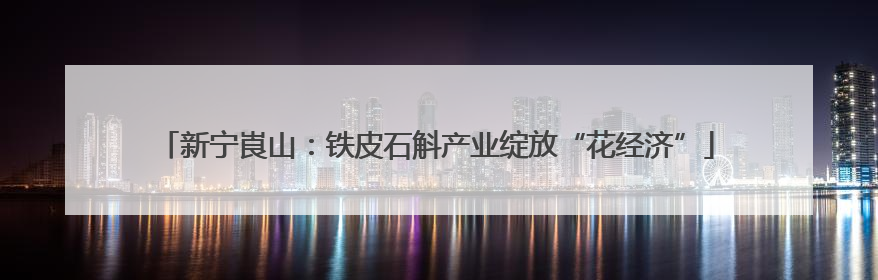 新宁崀山：铁皮石斛产业绽放“花经济”