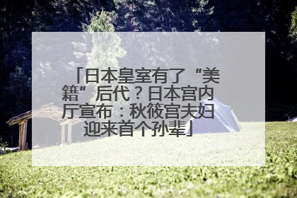 日本皇室有了“美籍”后代？日本宫内厅宣布：秋筱宫夫妇迎来首个孙辈