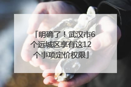 明确了！武汉市6个远城区享有这12个事项定价权限