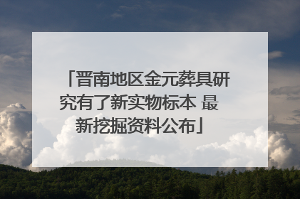 晋南地区金元葬具研究有了新实物标本 最新挖掘资料公布