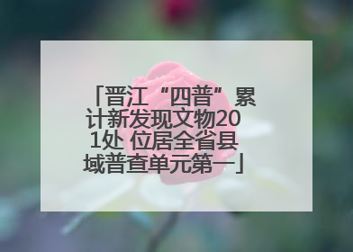 晋江“四普”累计新发现文物201处 位居全省县域普查单元第一