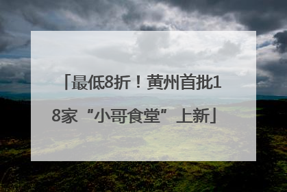 最低8折！黄州首批18家“小哥食堂”上新