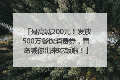 最高减200元！发放500万餐饮消费券，青岛喊你出来吃饭啦！