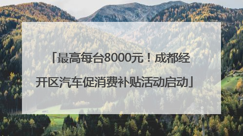 最高每台8000元！成都经开区汽车促消费补贴活动启动