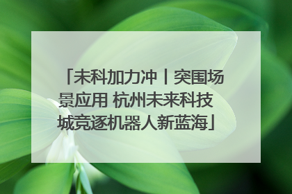 未科加力冲丨突围场景应用 杭州未来科技城竞逐机器人新蓝海