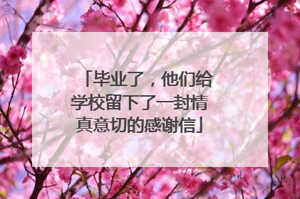 毕业了，他们给学校留下了一封情真意切的感谢信
