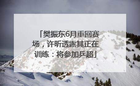 樊振东6月重回赛场，许昕透露其正在训练：将参加乒超